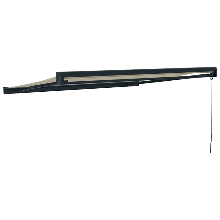 foldemarkise manuel betjening 3,5x2,5 m stof aluminium creme