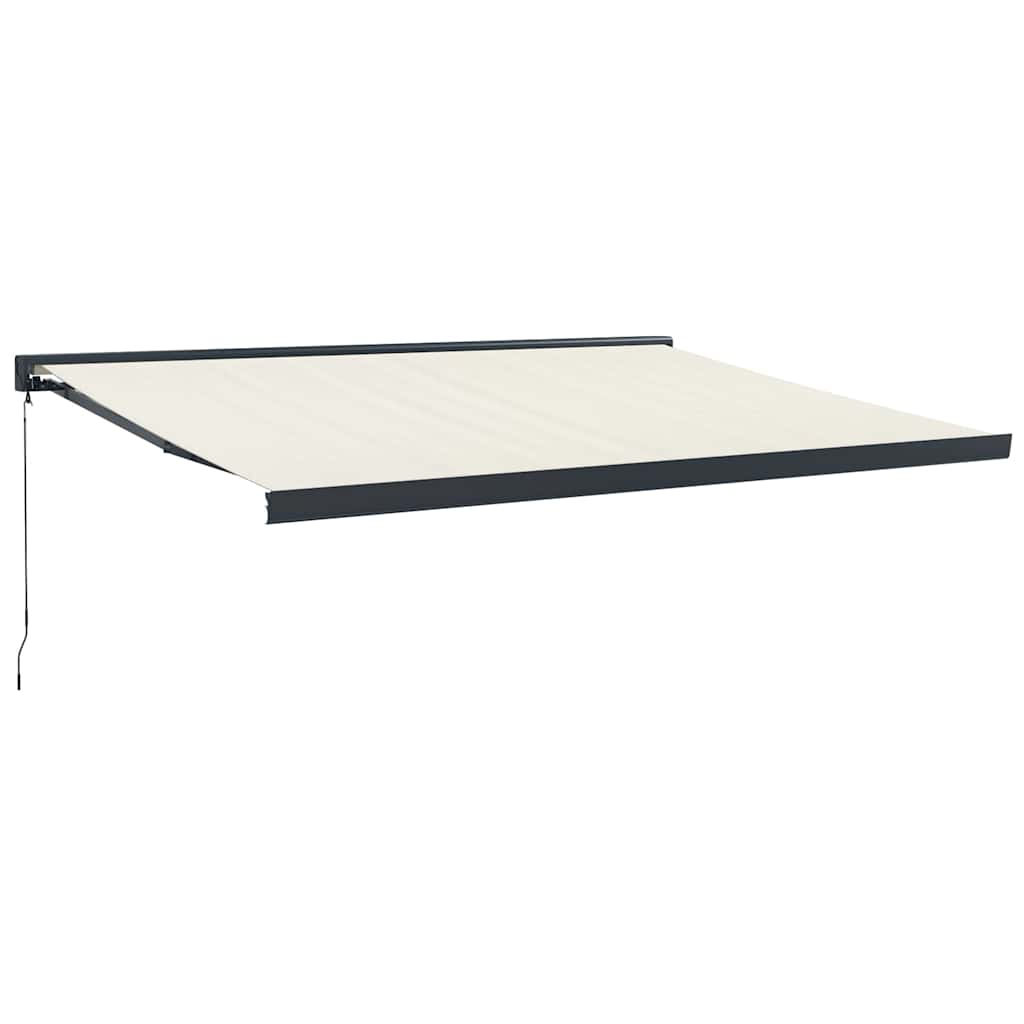foldemarkise manuel betjening 4,5x3 m stof aluminium creme