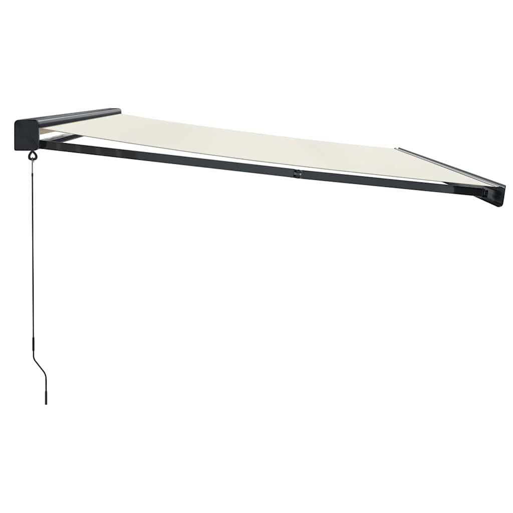 foldemarkise manuel betjening 4,5x3 m stof aluminium creme
