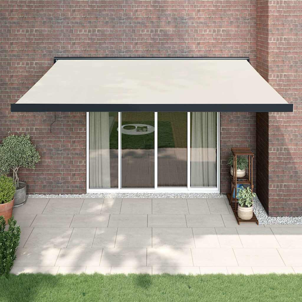 foldemarkise manuel betjening 4,5x3 m stof aluminium creme