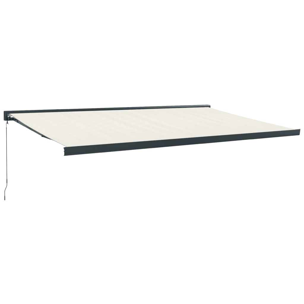 foldemarkise manuel betjening 5x3 m stof aluminium creme