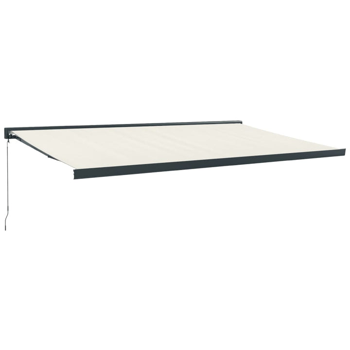 foldemarkise manuel betjening 5x3 m stof aluminium creme