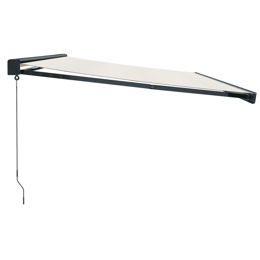 foldemarkise manuel betjening 5x3 m stof aluminium creme