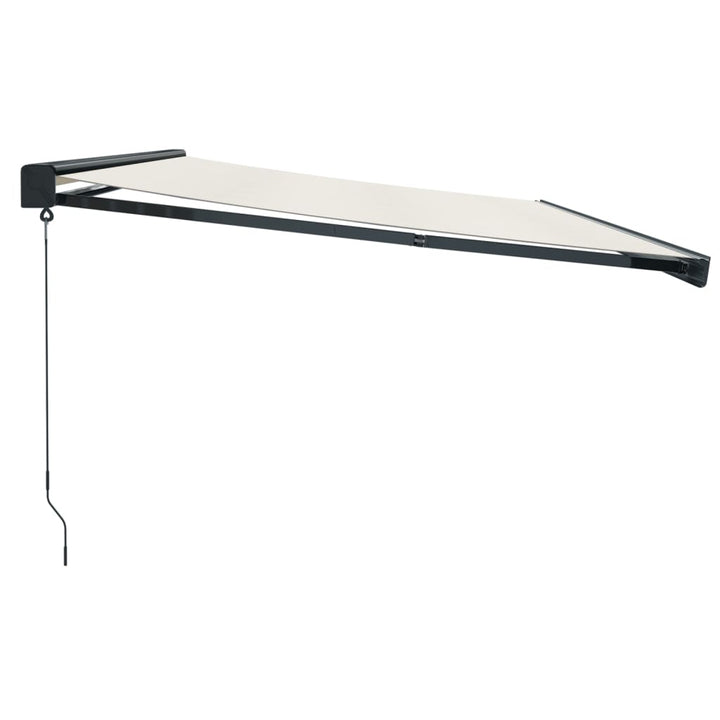 foldemarkise manuel betjening 5x3 m stof aluminium creme