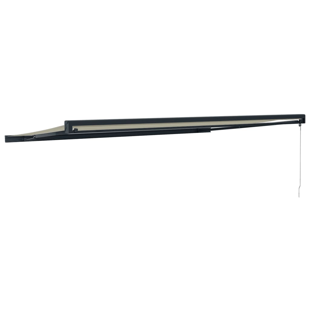 foldemarkise manuel betjening 5x3 m stof aluminium creme