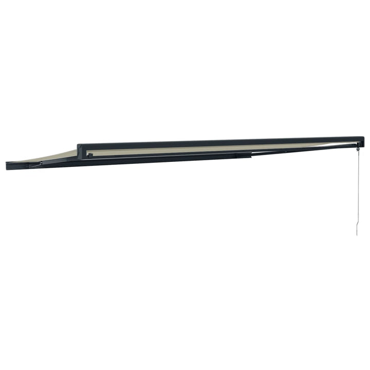 foldemarkise manuel betjening 5x3 m stof aluminium creme