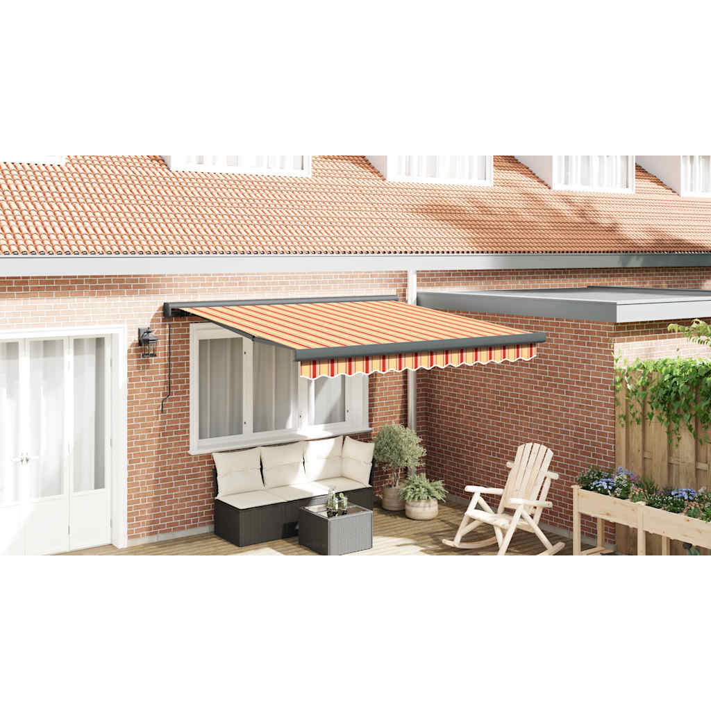 foldemarkise manuel betjening 3,5x2,5 m stof aluminium gul hvid