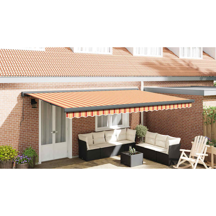 foldemarkise 4,5x3 m stof og aluminium gul og hvid