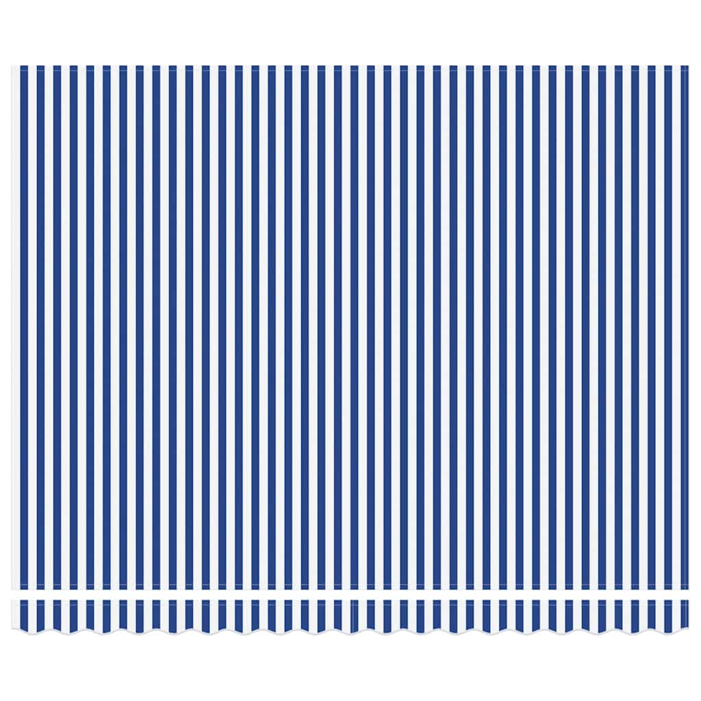 foldemarkise 3,5x2,5 m stof og aluminium blå og hvid
