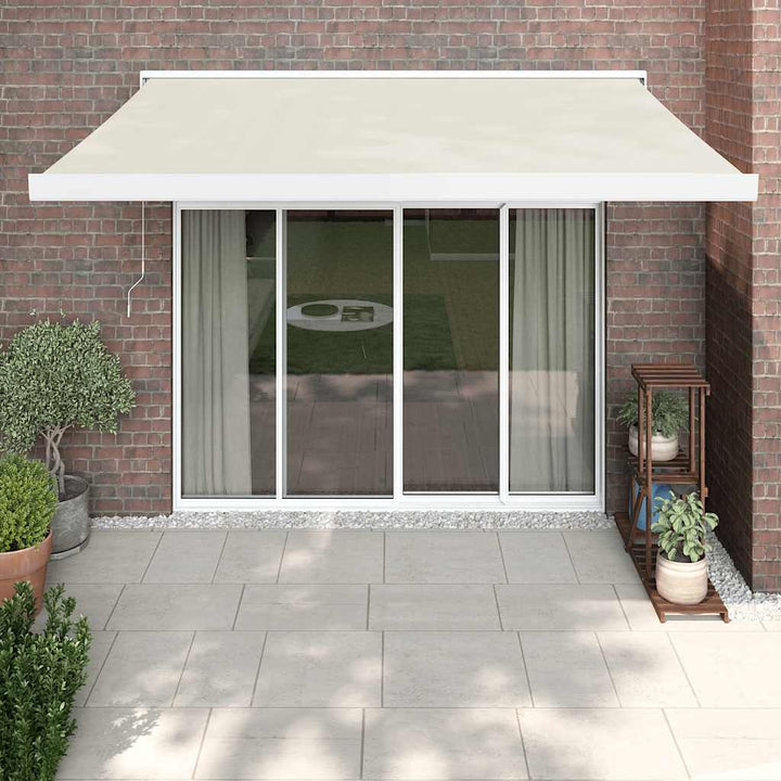 foldemarkise 3,5x2,5 m stof og aluminium cremefarvet