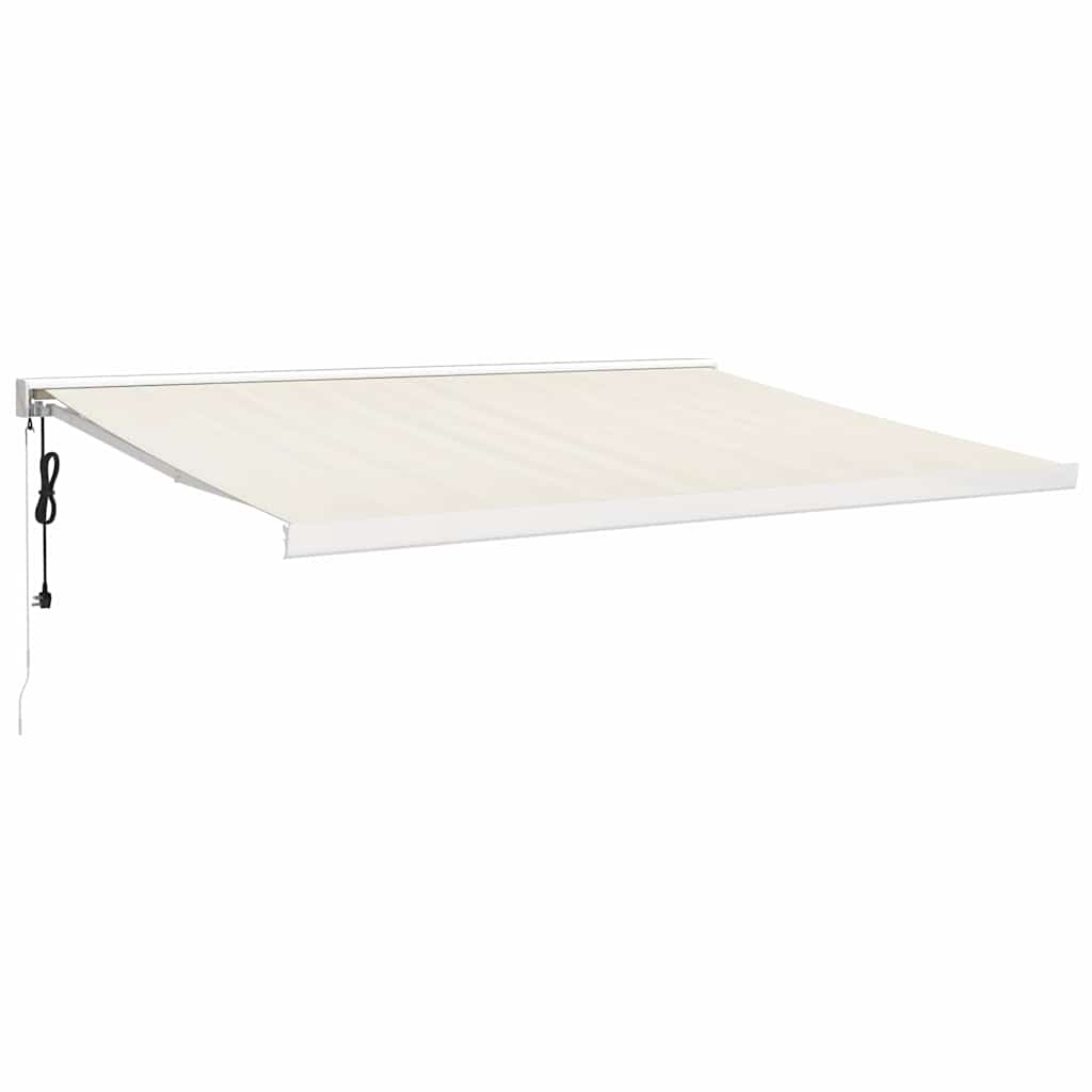 foldemarkise 4,5x3 m stof og aluminium cremefarvet