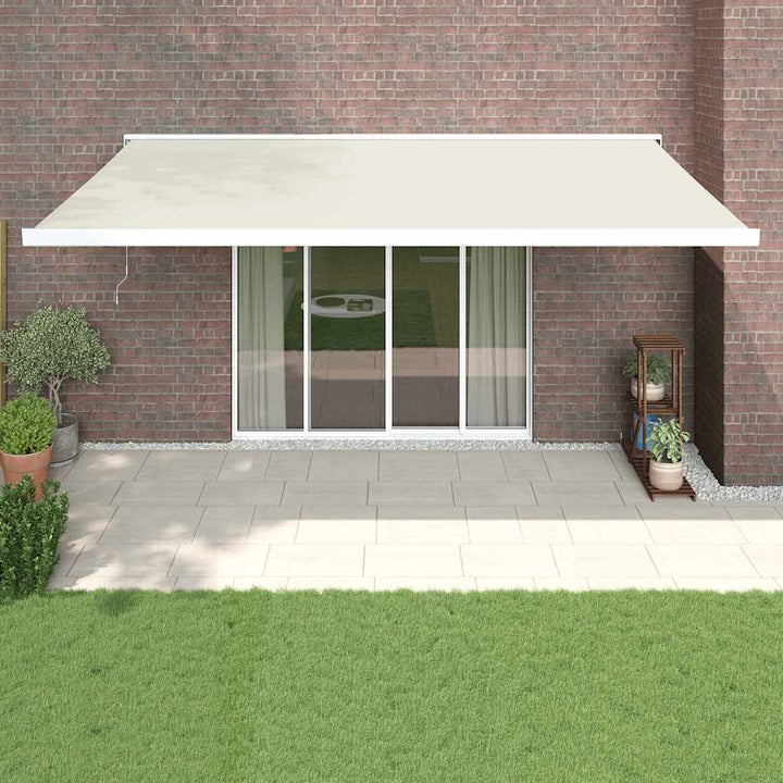 foldemarkise 5x3 m stof og aluminium cremefarvet
