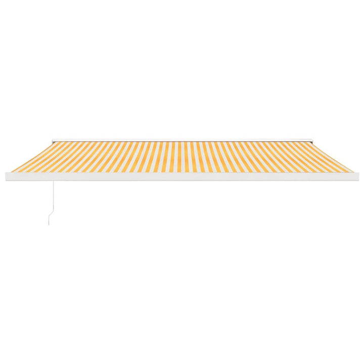 foldemarkise 5x3 m stof og aluminium gul og hvid