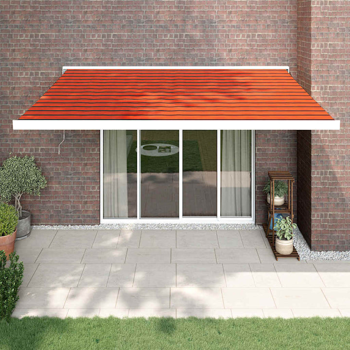 foldemarkise 4,5x3 m stof og aluminium orange og brun