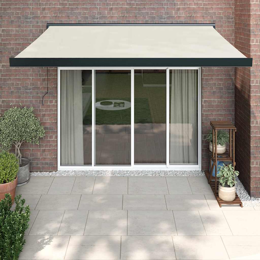 foldemarkise 3,5x2,5 m stof og aluminium cremefarvet