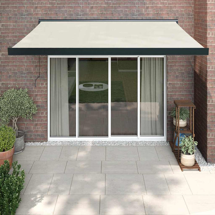 foldemarkise 3,5x2,5 m stof og aluminium cremefarvet