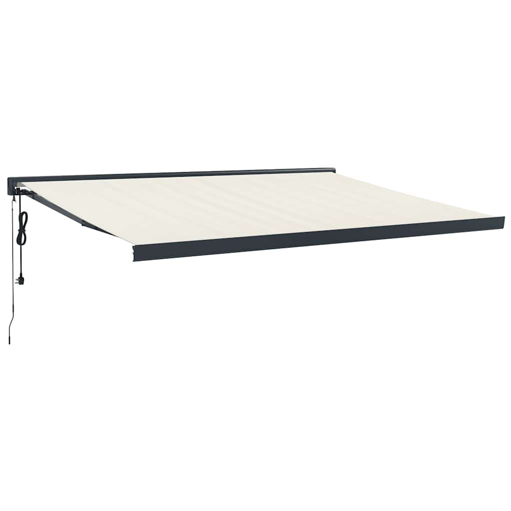 foldemarkise 4,5x3 m stof og aluminium cremefarvet