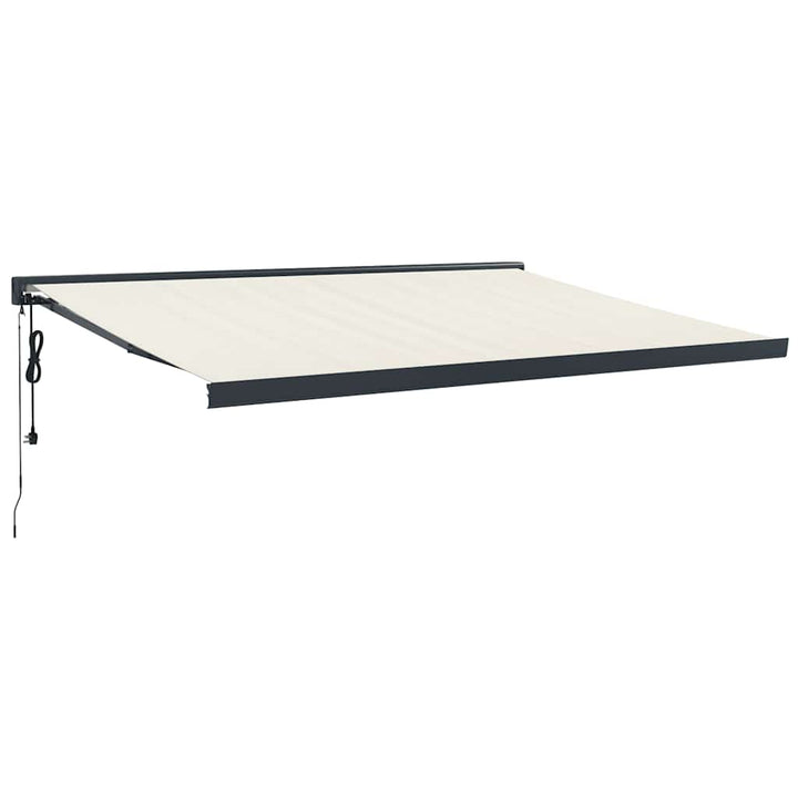 foldemarkise 4,5x3 m stof og aluminium cremefarvet
