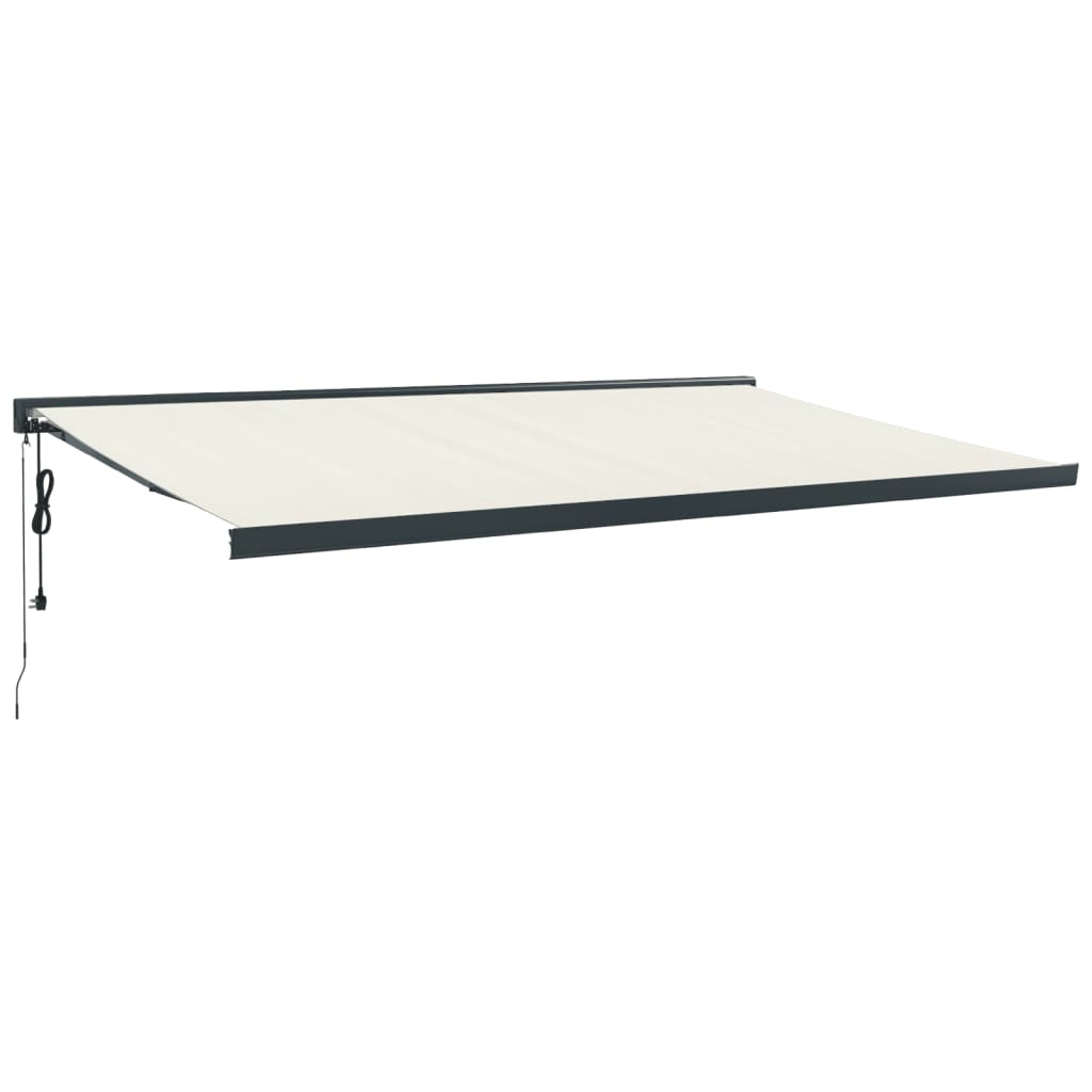 foldemarkise 5x3 m stof og aluminium cremefarvet