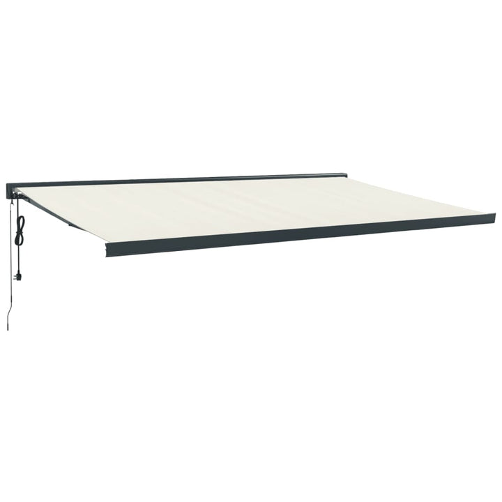 foldemarkise 5x3 m stof og aluminium cremefarvet