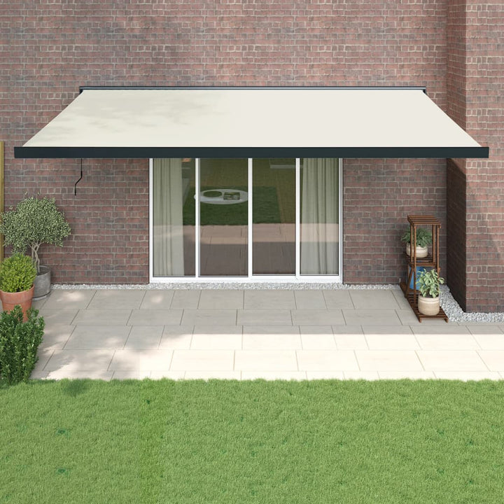 foldemarkise 5x3 m stof og aluminium cremefarvet