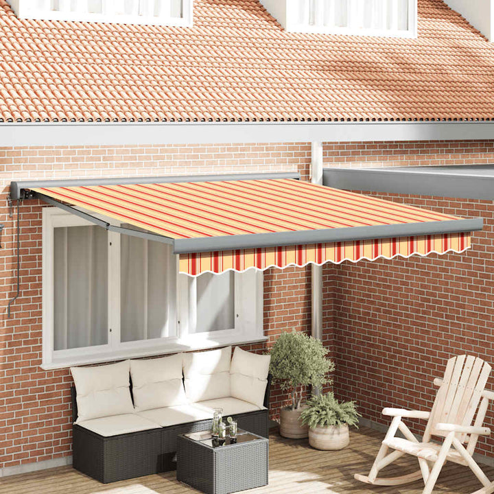 foldemarkise 3,5x2,5 m stof og aluminium gul og hvid