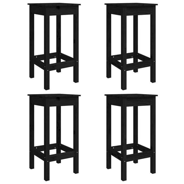 barsæt til haven 5 dele massivt fyrretræ sort