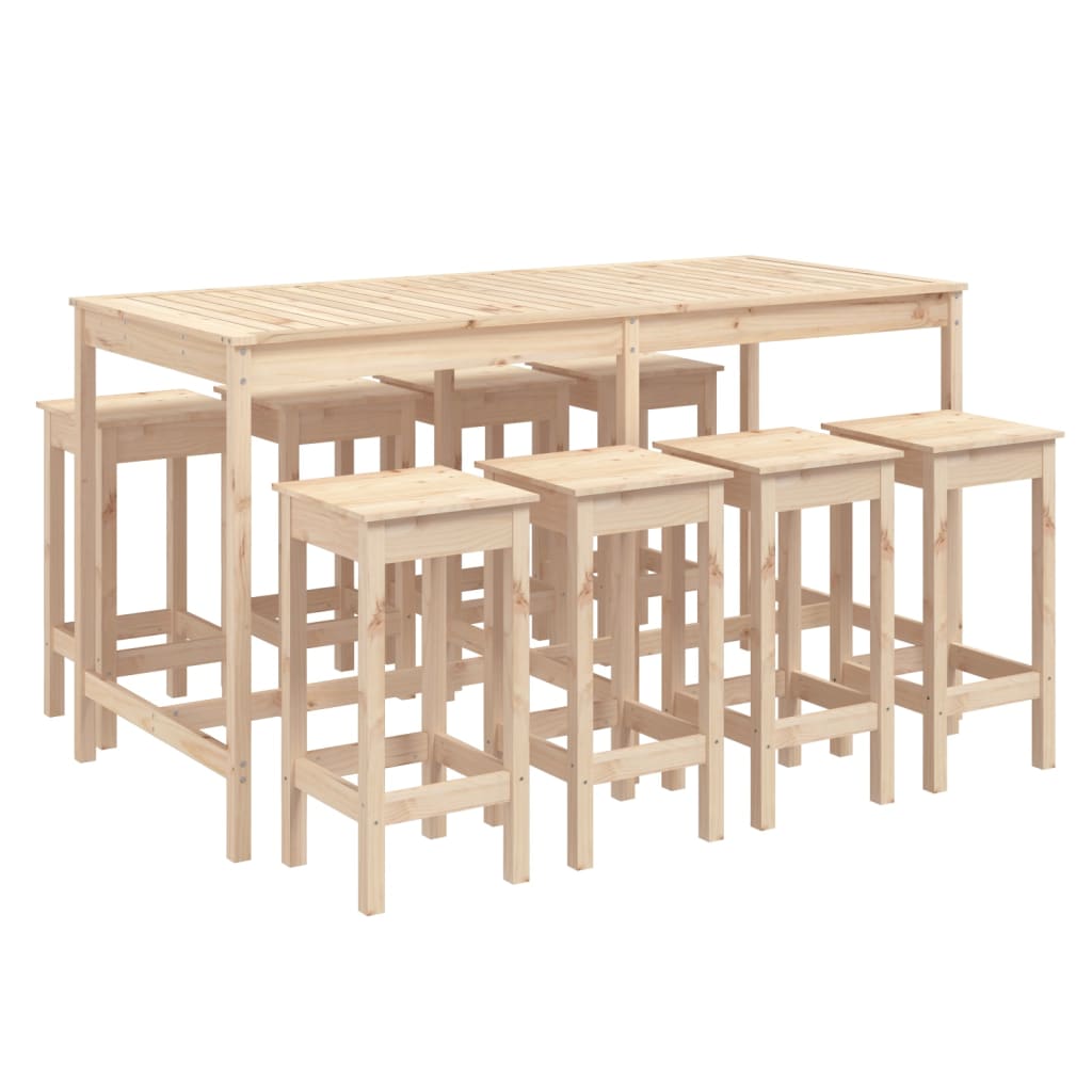 barsæt til haven 9 dele massivt fyrretræ