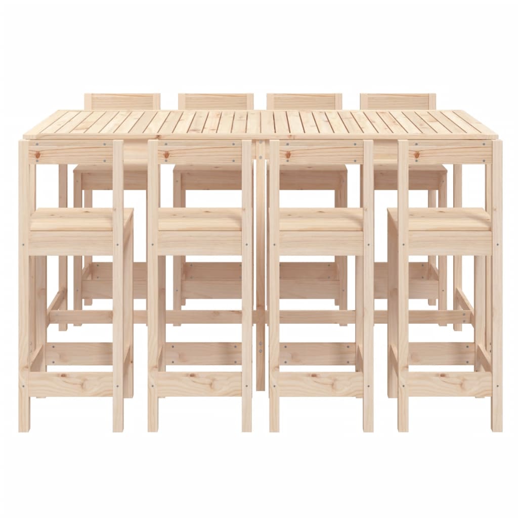 barsæt til haven 9 dele massivt fyrretræ