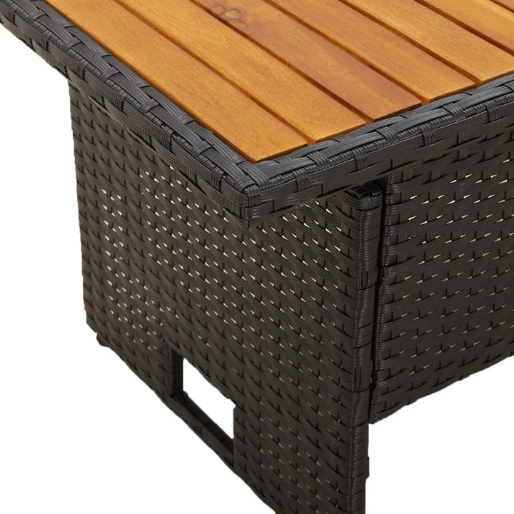 loungesæt til haven 2 dele med hynder polyrattan sort