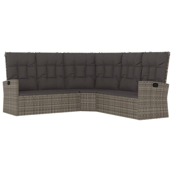 loungesæt til haven 2 dele med hynder polyrattan grå