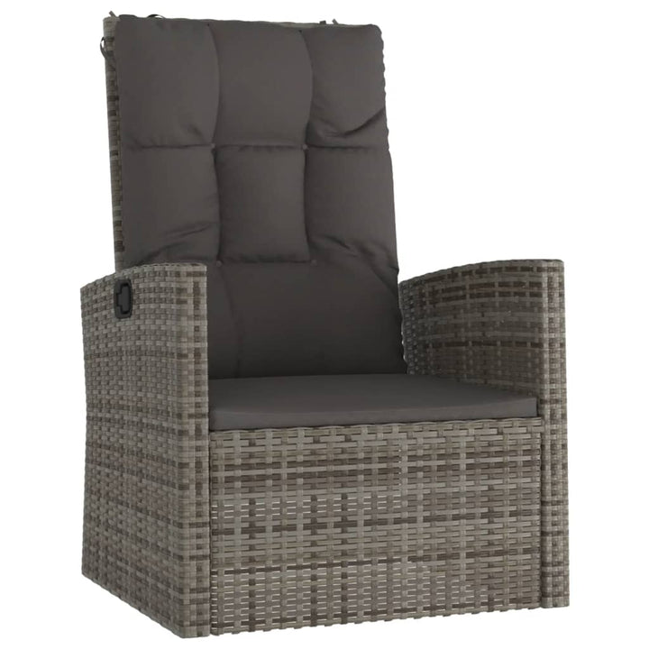 loungesæt til haven 3 dele med hynder polyrattan grå