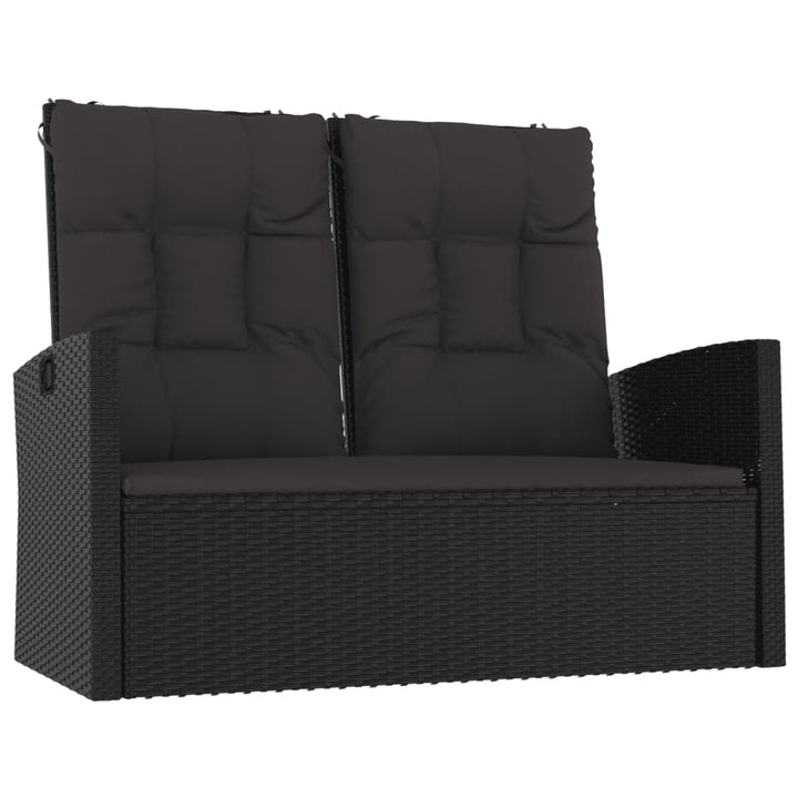 loungesæt til haven 4 dele med hynder polyrattan sort