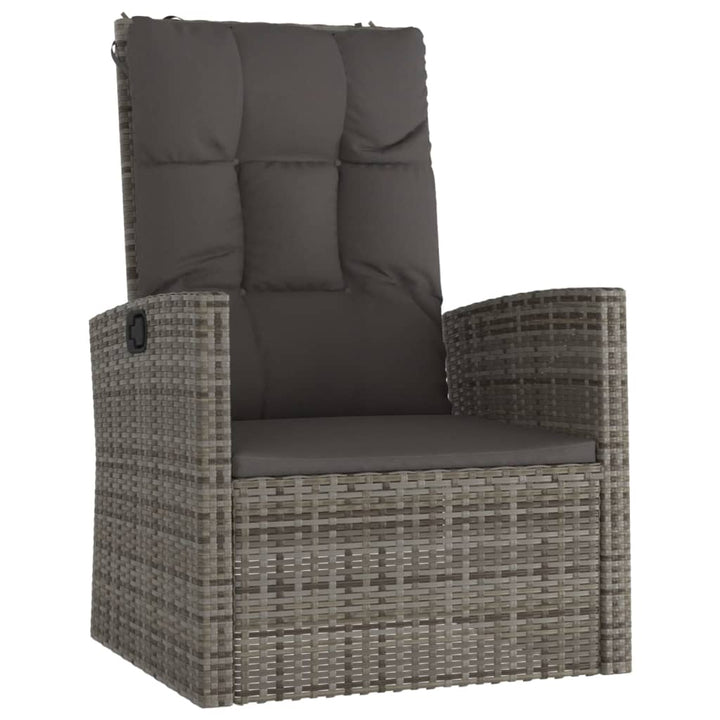 loungesæt til haven 4 dele med hynder polyrattan grå