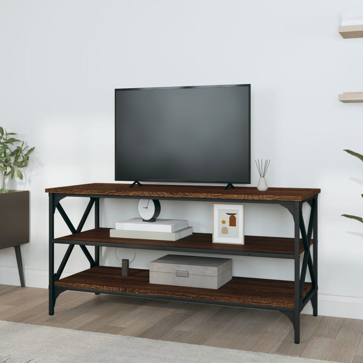 tv-bord 100x40x50 cm konstrueret træ brun egetræsfarve
