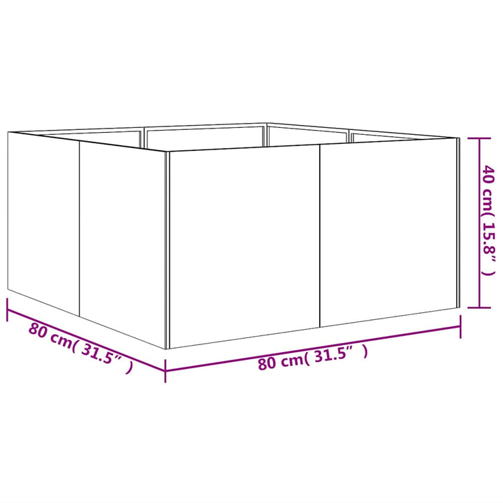 plantekasse 80x80x40 cm cortenstål