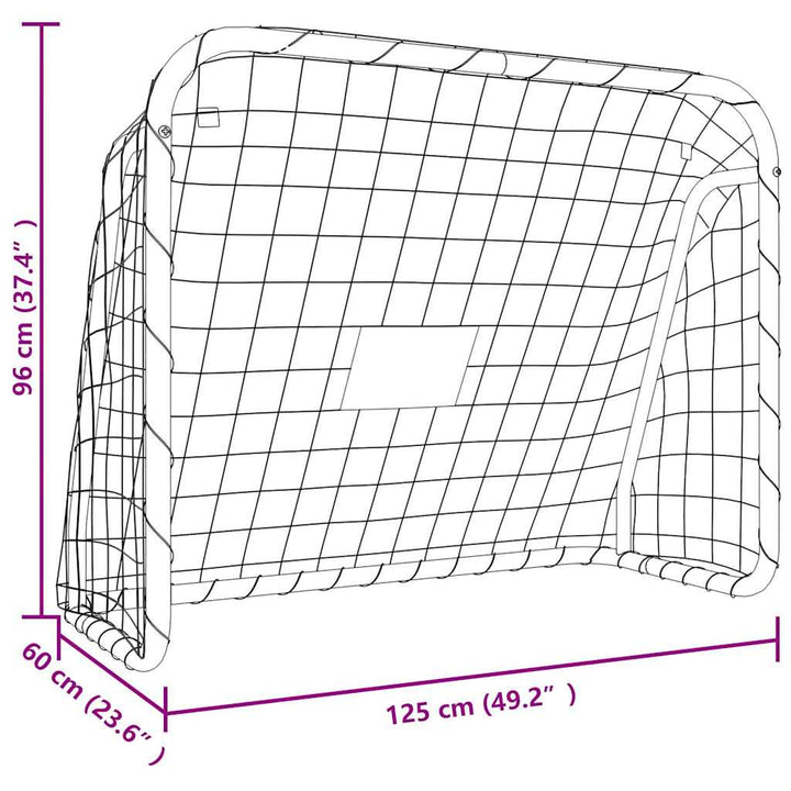 fodboldmål med net 125x96x60 cm stål og polyester hvid