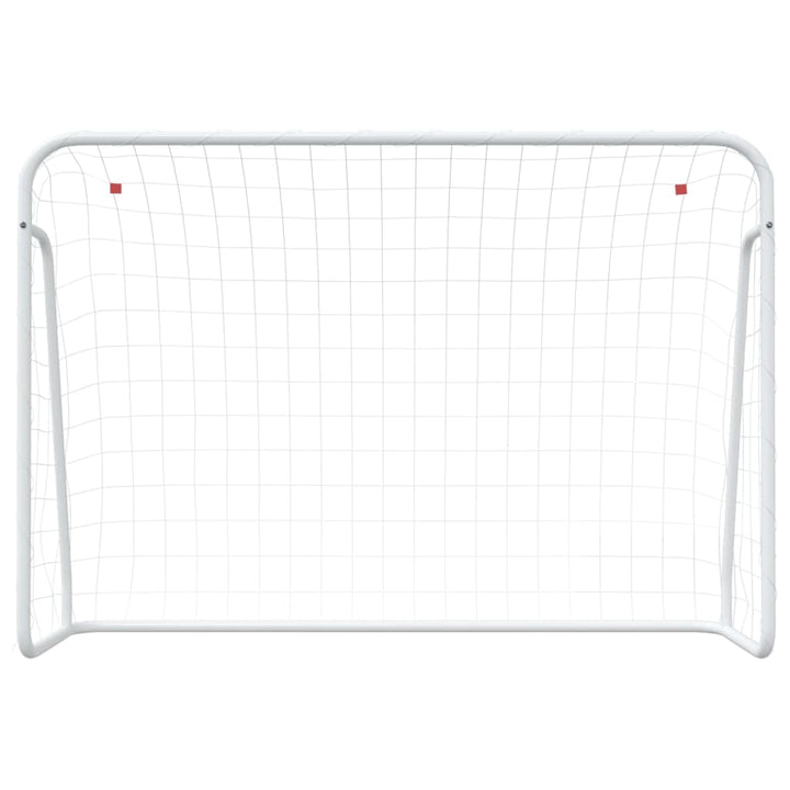 fodboldmål med net 214x75x152 cm stål og polyester hvid