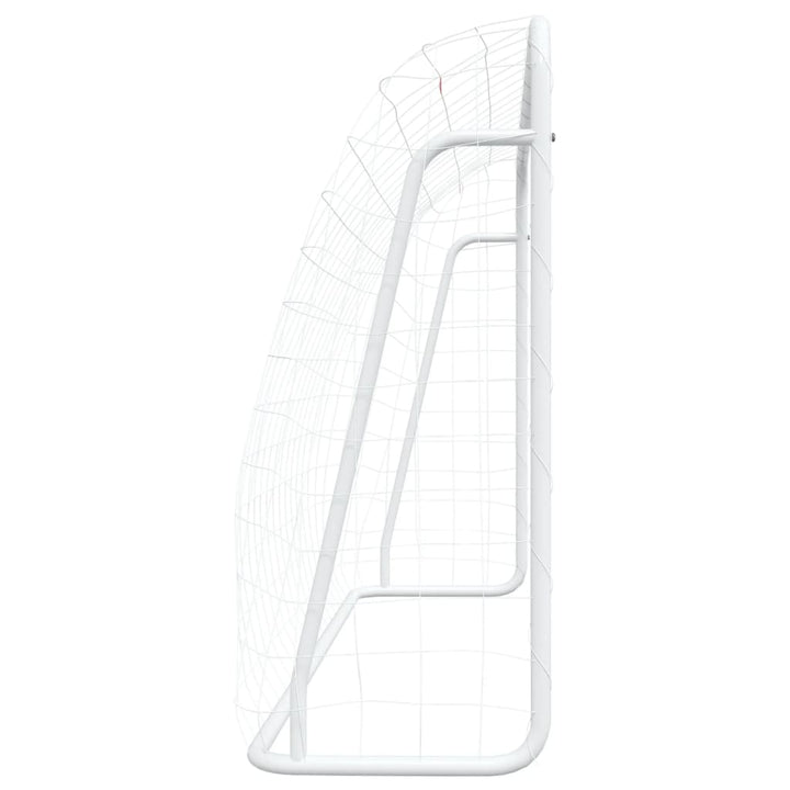 fodboldmål med net 214x75x152 cm stål og polyester hvid