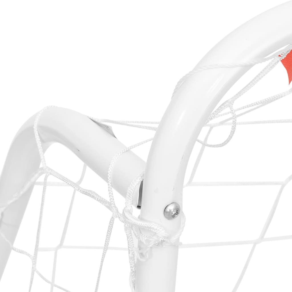 fodboldmål med net 214x75x152 cm stål og polyester hvid