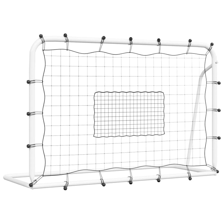 fodbold-rebounder med net 184x61x123 cm stål og PE sort og hvid