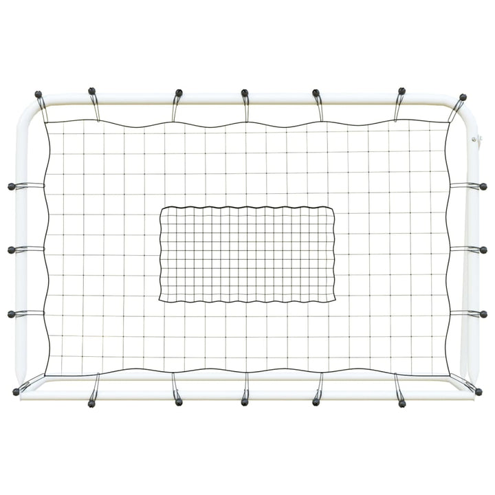 fodbold-rebounder med net 184x61x123 cm stål og PE sort og hvid