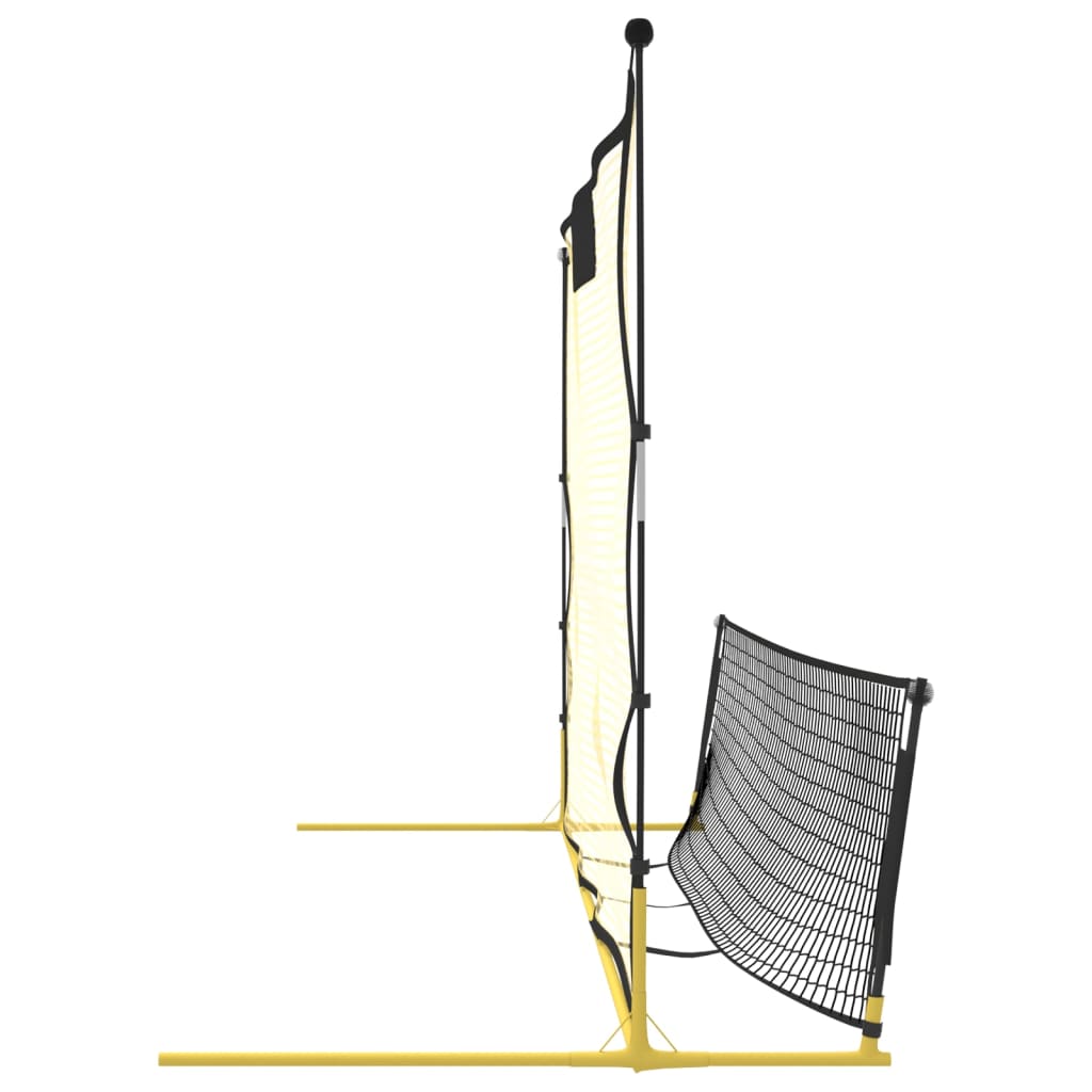 fodbold-rebounder 183x85x120 cm polyester sort og gul