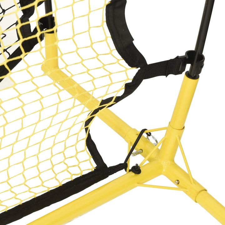 fodbold-rebounder 183x85x120 cm polyester sort og gul