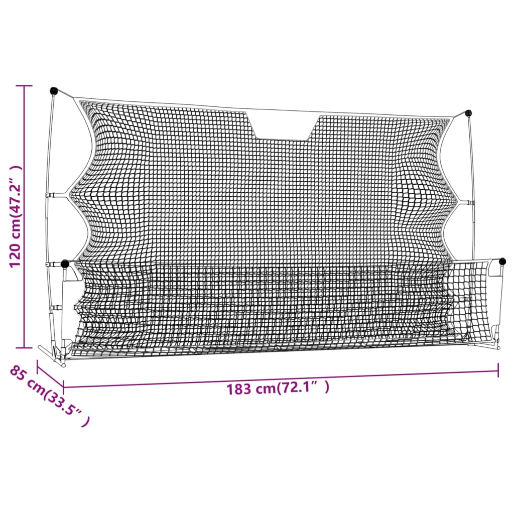 fodbold-rebounder 183x85x120 cm polyester sort og gul