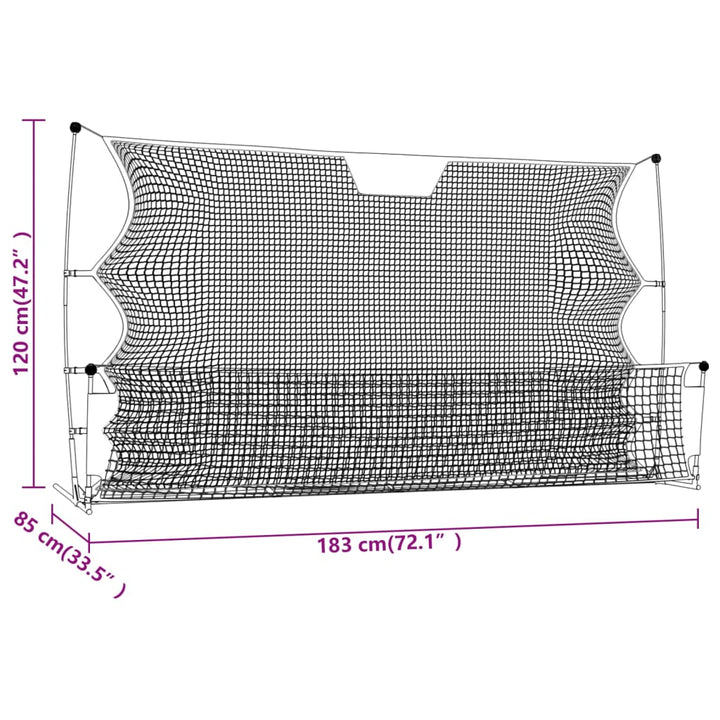 fodbold-rebounder 183x85x120 cm polyester sort og gul