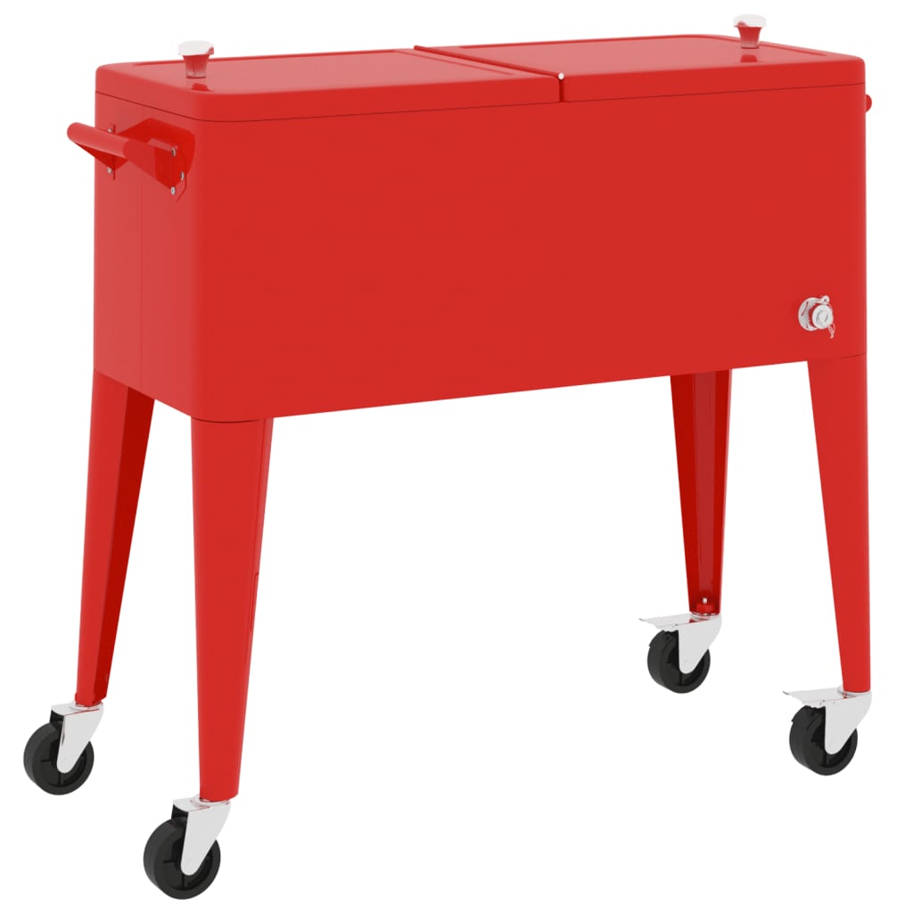 kølevogn med hjul 92x43x89 cm rød