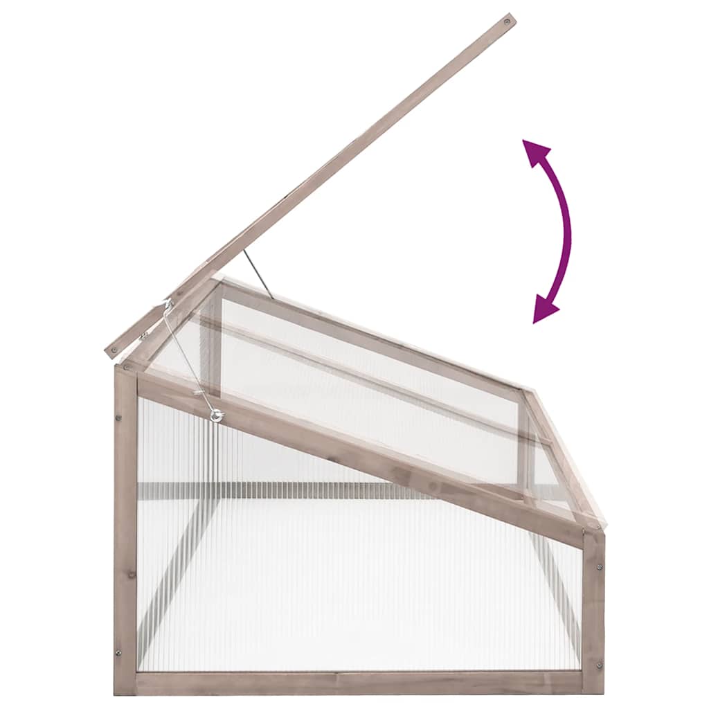 drivhus 110x56x39 cm grantræ grå