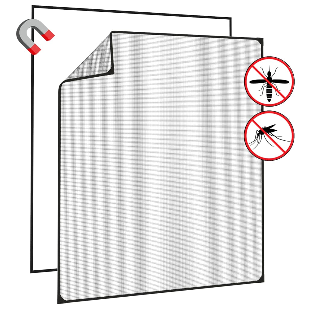 magnetisk insektnet til vinduer 120x140 cm antracitgrå