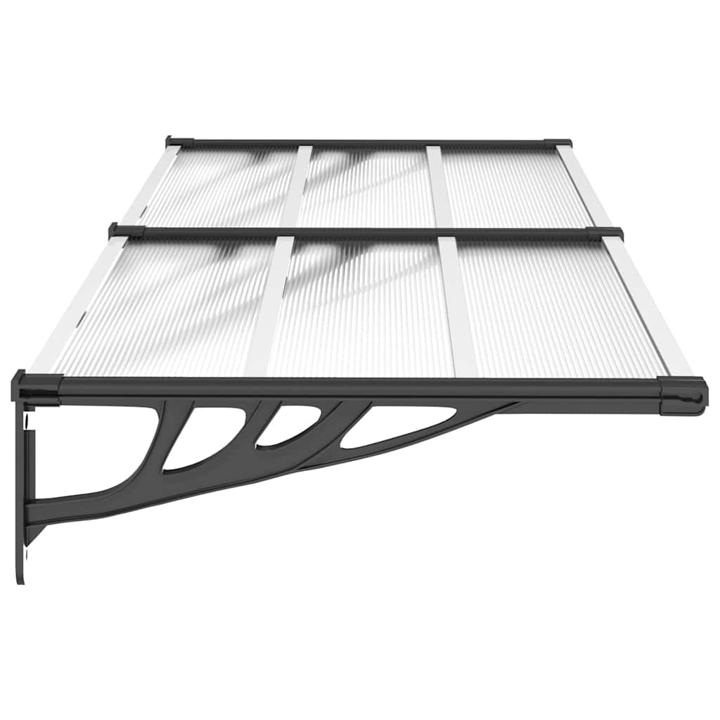 dørbaldakin 199x90 cm polycarbonat sort og transparent